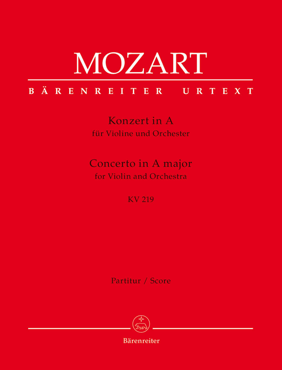 Concerto for Violin and Orchestra No. 5 A major KV219 Full score