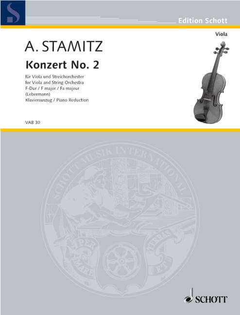 Concerto Viola  No. 2 F Major Stamitz