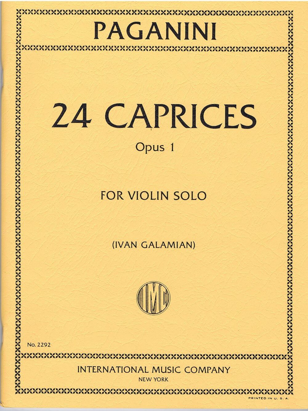 24 Caprices op. 1 violin. Paganini