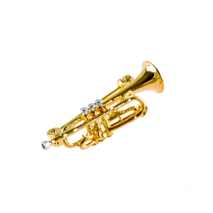 Broche 3D dorado/plateado combinado trompeta