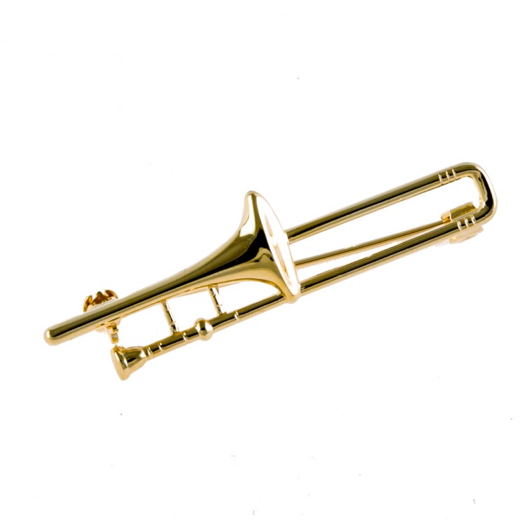 Broche dorado trombón