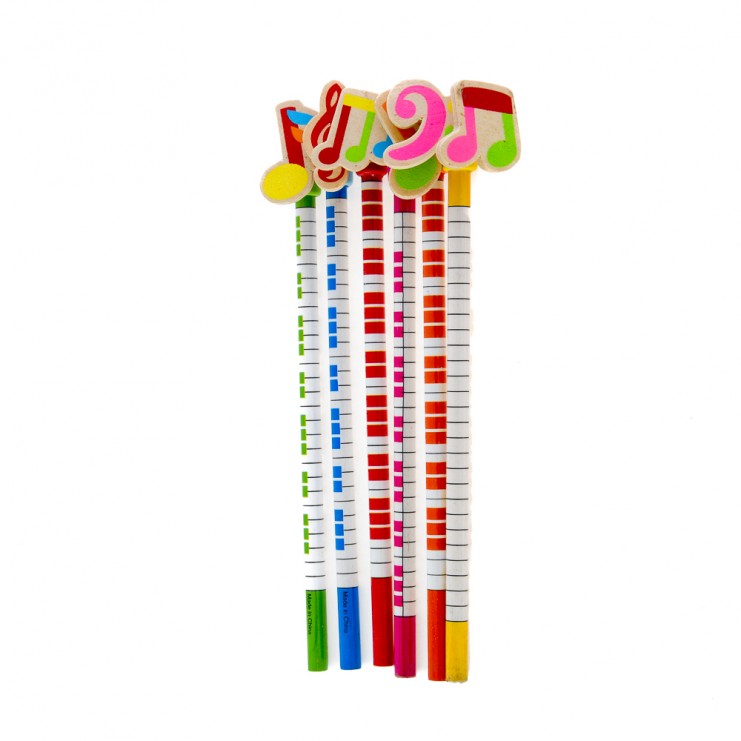 Set 6 lápices con accessorio decorativo