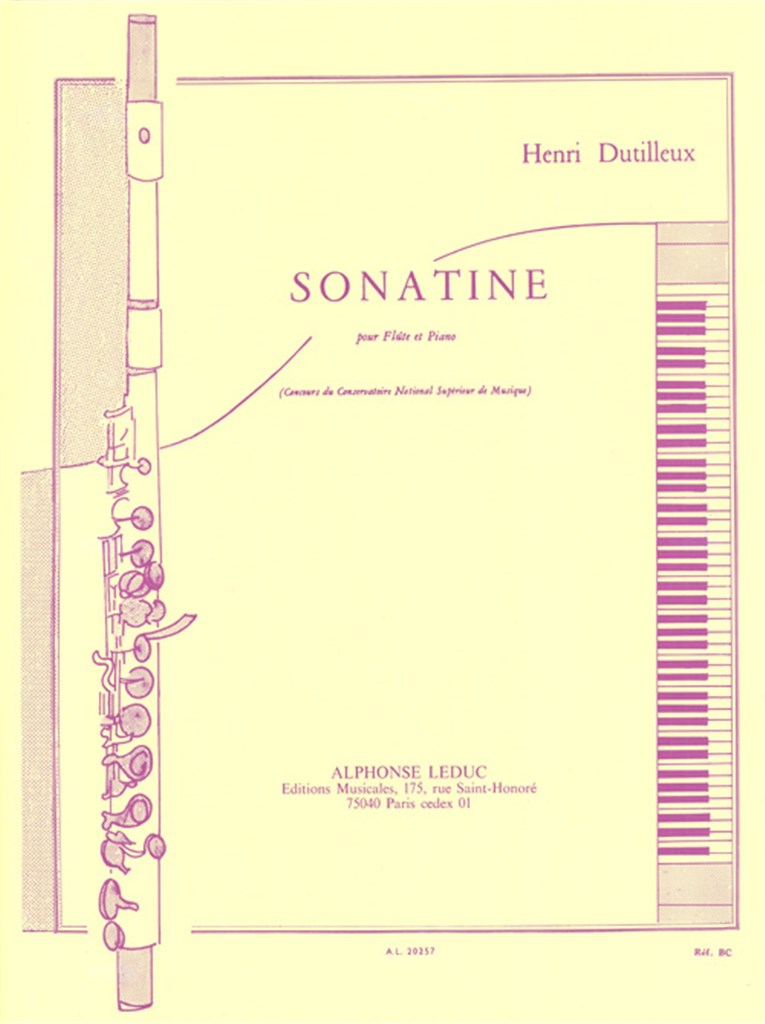 Sonatine Flauta Travesera-piano .Dutilleux