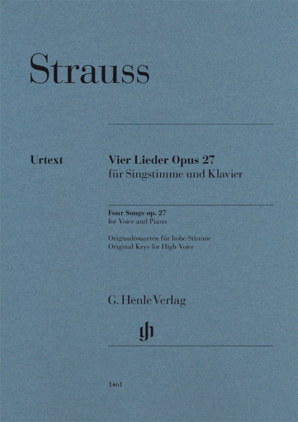 Four Songs op. 27 for High Voice and Piano . Strauss