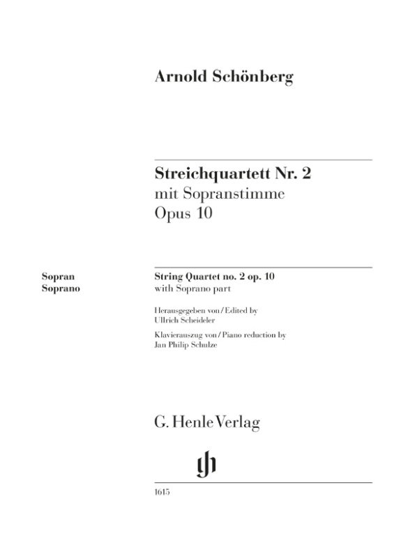 String Quartet no. 2 op. 10 with Soprano part  Piano reduction .Schönberg