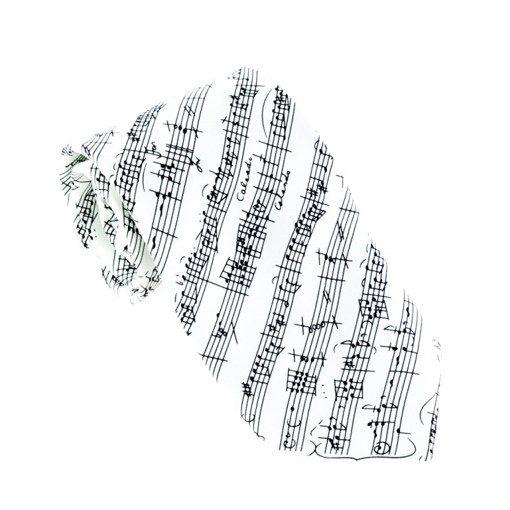 Corbata de seda blanca partitura Mozart