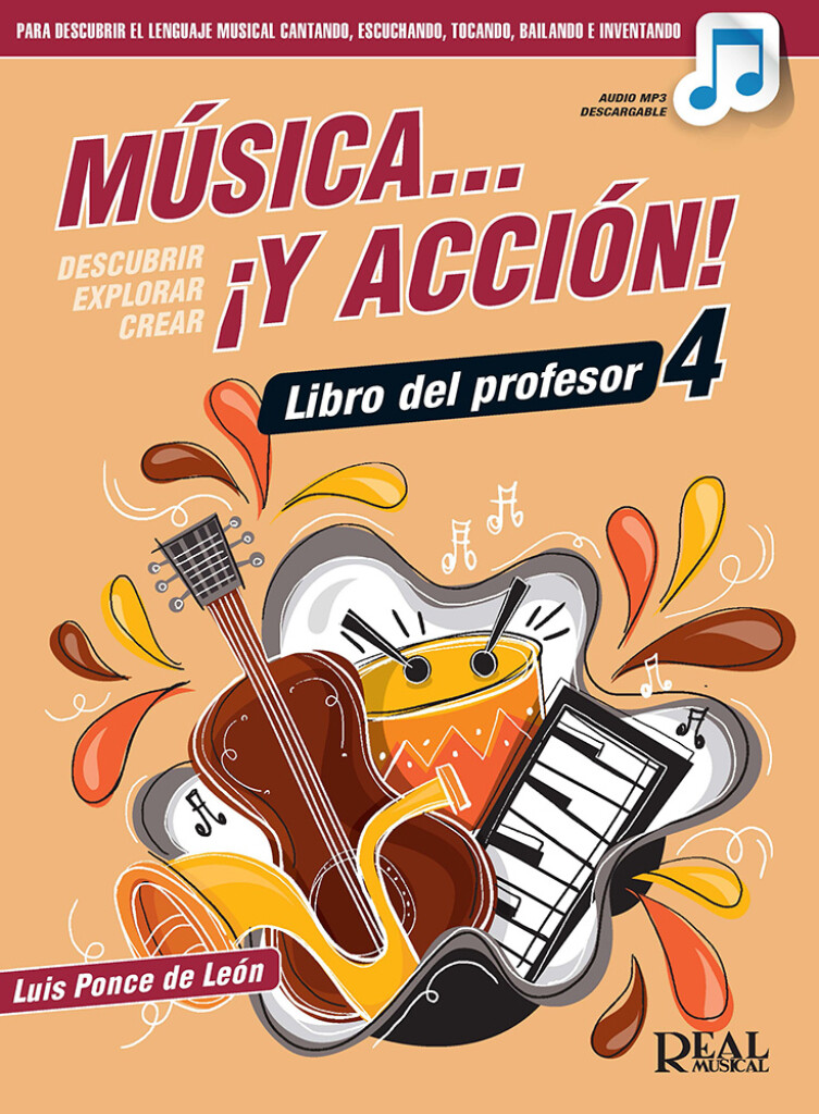 Música… ¡Y acción! 4 Libro del  profesor Audio mp3 descargable .Ponce de Leon