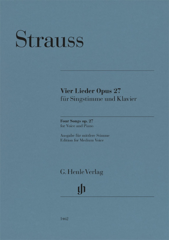 Four Songs op. 27 for Medium Voice and Piano . Strauss