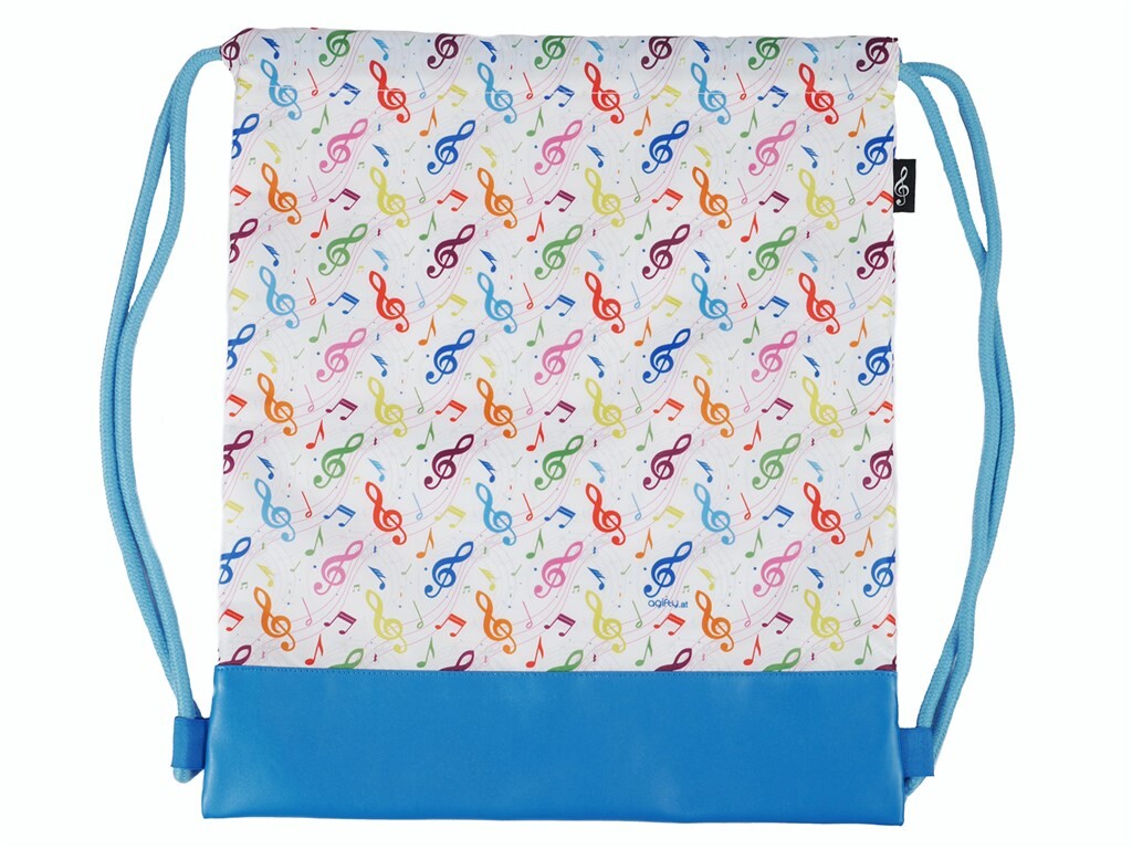 Bolsa de tela con cordón tipo mochila con claves de sol colores