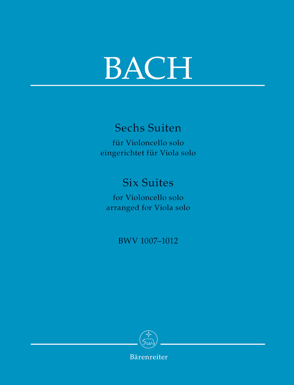Six Suites for Solo Violoncello solo BWV1007-1012 arranged for Viola solo